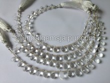 Crystal Quartz Far Faceted Drops Shape Beads
